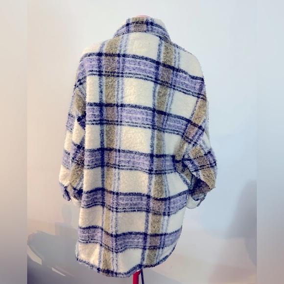 Zara Plaid Lavender and Green Shacket (S/M) - Picture 6 of 6